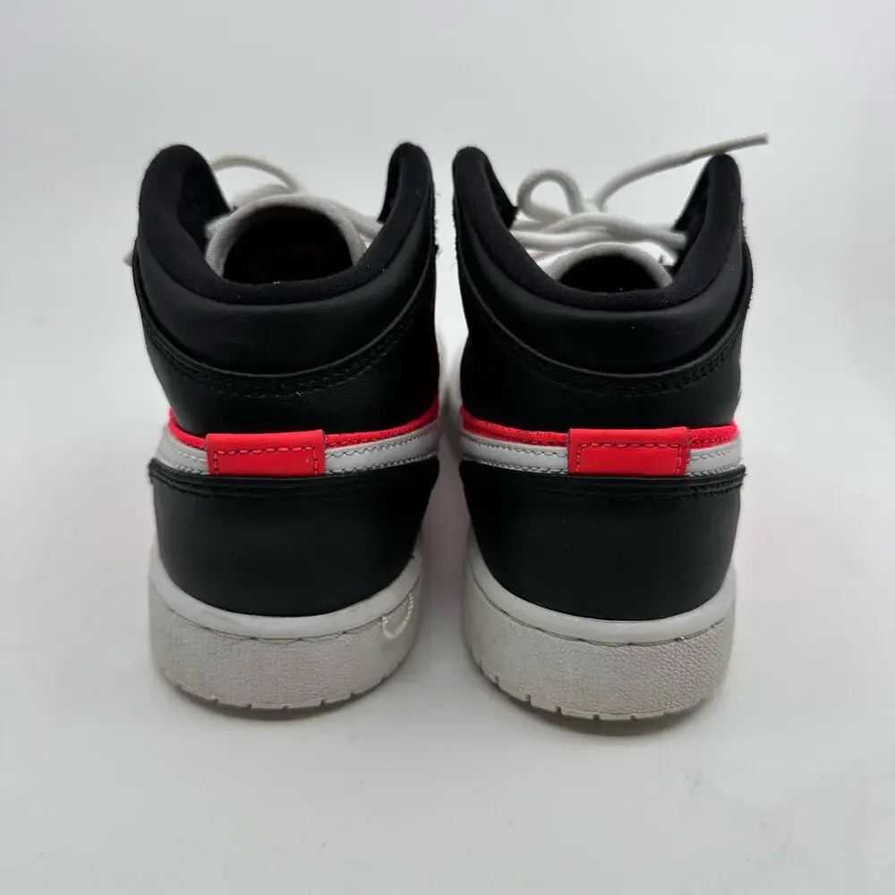Nike Air Jordan 1 Mid GS Sneakers Shoes White Black Infrared Big Kids Sz US 4.5Y